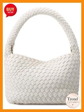 Vegan Leather Woven Hobo Tote Bag for Women Summer Beach Travel Shoulder Purse
